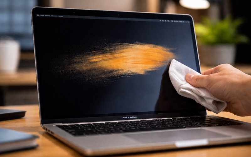 Orange Smudge on MacBook Pro Screen